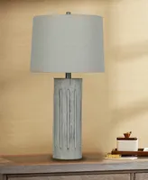 26" Scribed Column Table Lamp with Designer Shade