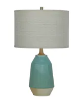 25" Ribbed Jug Table Lamp with Designer Shade