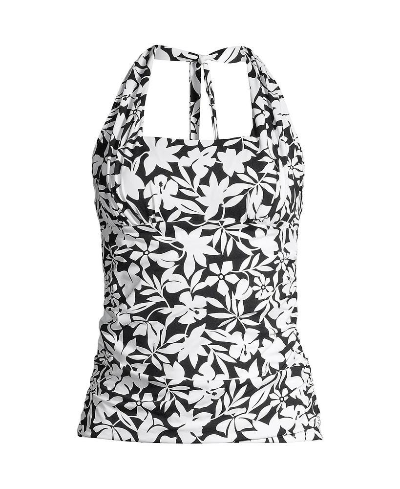 Lands' End Petite Square Neck Halter Tankini Swimsuit Top