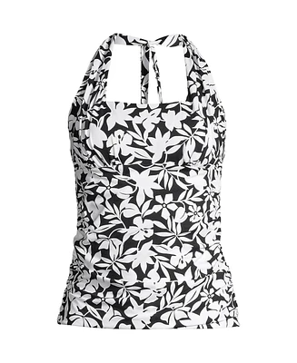 Lands' End Women's Petite Square Neck Halter Tankini Swimsuit Top