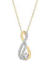 Diamond Treble Clef 18" Pendant Necklace (1/4 ct. t.w.) in Gold-Plated Sterling Silver - Gold