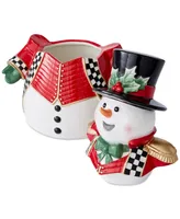 Spode Christmas Tree Black and White Snowman Cookie Jar