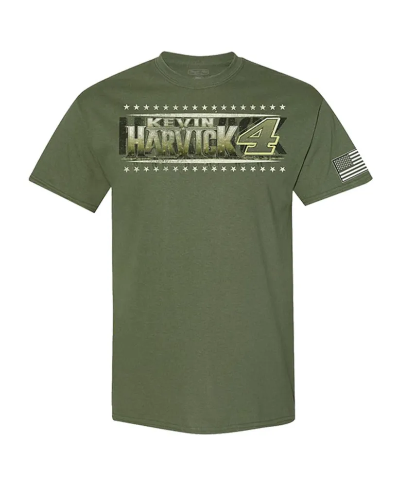 Men's Stewart-Haas Racing Team Collection Olive Kevin Harvick Busch Light Military-Inspired T-shirt