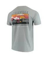 Men's Gray Louisville Cardinals Team Comfort Colors Campus Scenery T-shirt