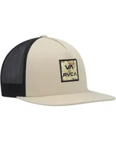 Men's Rvca Khaki Va All The Way Print Trucker Snapback Hat