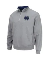 Men's Colosseum Heathered Gray Notre Dame Fighting Irish Tortugas Team Logo Quarter-Zip Jacket