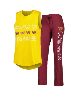 Women's Concepts Sport Burgundy, Gold Washington Commanders Muscle Tank Top and Pants Sleep Set