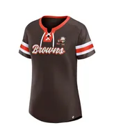 Women's Fanatics Brown Cleveland Browns Original State Lace-Up T-shirt