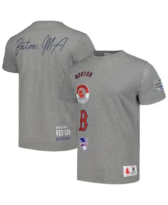 Men's Mitchell & Ness Heather Gray Boston Red Sox Cooperstown Collection City T-shirt