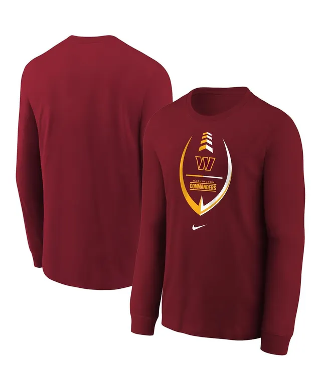 Outerstuff Youth Burgundy Washington Commanders Secondary Logo Long Sleeve T-Shirt Size: Small