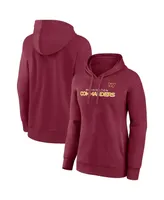 Women's Fanatics Burgundy Washington Commanders Iconic Cotton Fleece Checklist Pullover Hoodie