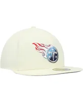 Men's New Era Cream Tennessee Titans Chrome Color Dim 59FIFTY Fitted Hat