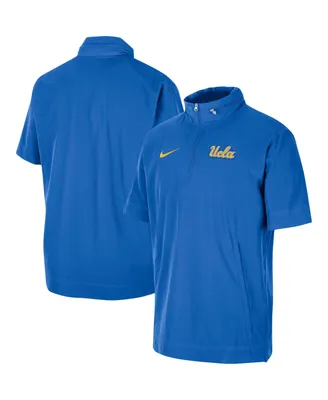 Men's Nike Blue Ucla Bruins Coaches Quarter-Zip Short Sleeve Jacket