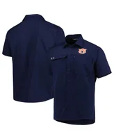 Men's Under Armour Navy Auburn Tigers Motivate Button-Up Shirt