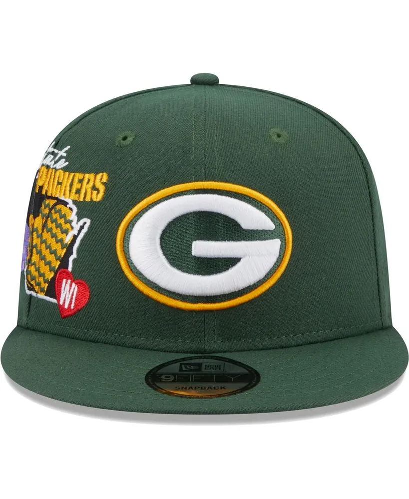 Men's New Era Green Green Bay Packers Icon 9FIFTY Snapback Hat