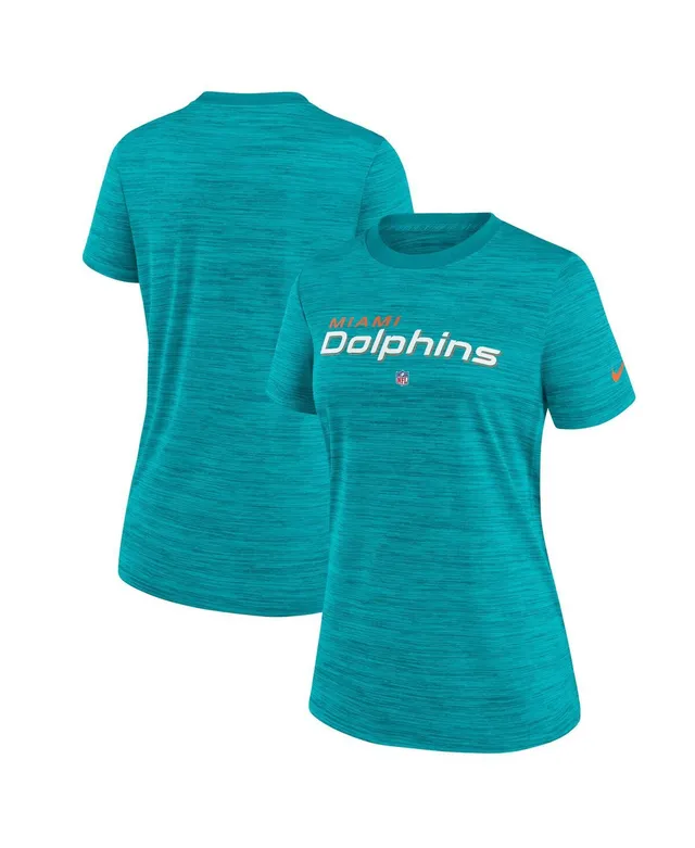 Women's New Era Aqua Miami Dolphins Raglan Lace-Up T-Shirt Size: Large