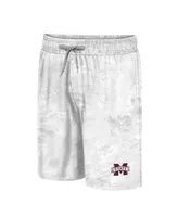 Men's Colosseum White Mississippi State Bulldogs Realtree Aspect Ohana Swim Shorts