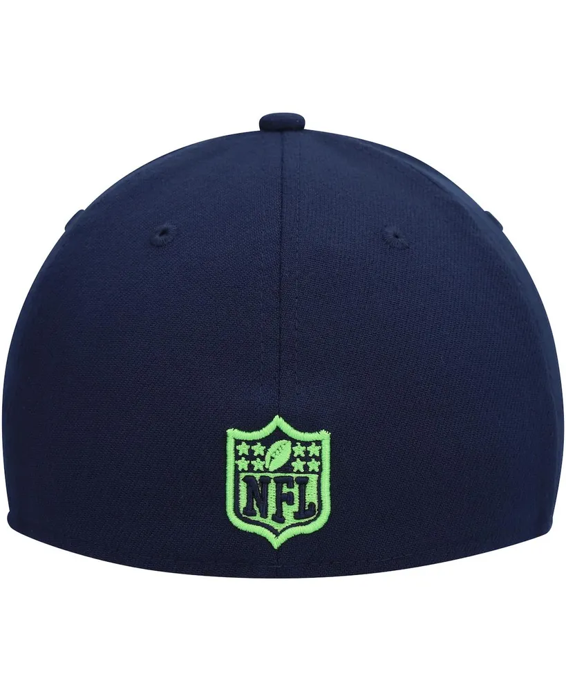 Men's New Era Neon Green, College Navy Seattle Seahawks Shattered 39THIRTY Flex Hat