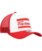 Men's New Era Scarlet, White Nascar 9FORTY A-Frame Trucker Snapback Hat