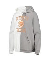 Women's Gameday Couture Gray, White Texas Longhorns Split Pullover Hoodie