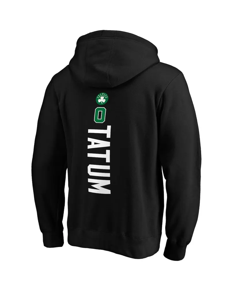 Men's Fanatics Jayson Tatum Black Boston Celtics Playmaker Name and Number Pullover Hoodie