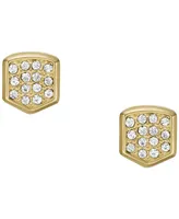 Fossil Heritage Crest Gold-Tone Stainless Steel Stud Earrings