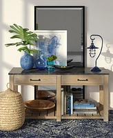 Hudson & Canal Bay 22" Glass and Metal Shade Tall Nautical Table Lamp