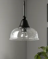 Hudson & Canal Magnolia 10.75" Glass Shade Wide Pendant