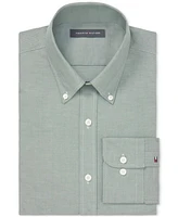 Tommy Hilfiger Men's Flex Slim Fit Wrinkle Free Stretch Pinpoint Oxford Dress Shirt