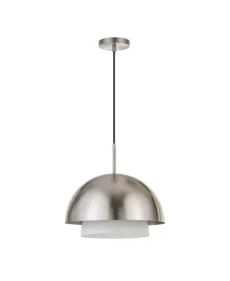 Hudson & Canal Octavia 15.75" Metal and Glass Shade Wide Pendant