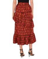 1.state Women's Cascade Ruffle Midi Skirt