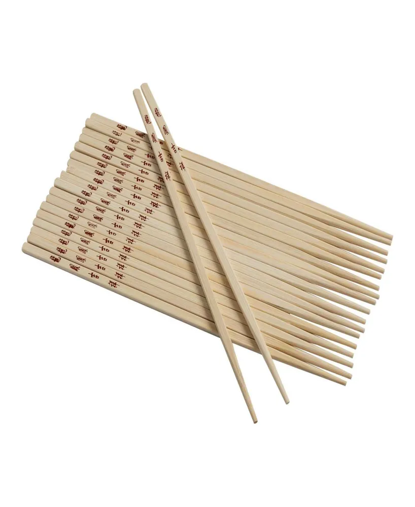 Joyce Chen 10 Pairs Reusable Burnished Bamboo Chopsticks Set