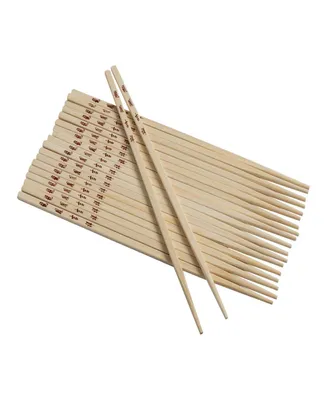 Joyce Chen 10 Pairs Reusable Burnished Bamboo Chopsticks Set