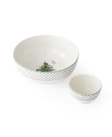 Spode Christmas Tree Polka Dot Tiered Chip & Dip Set