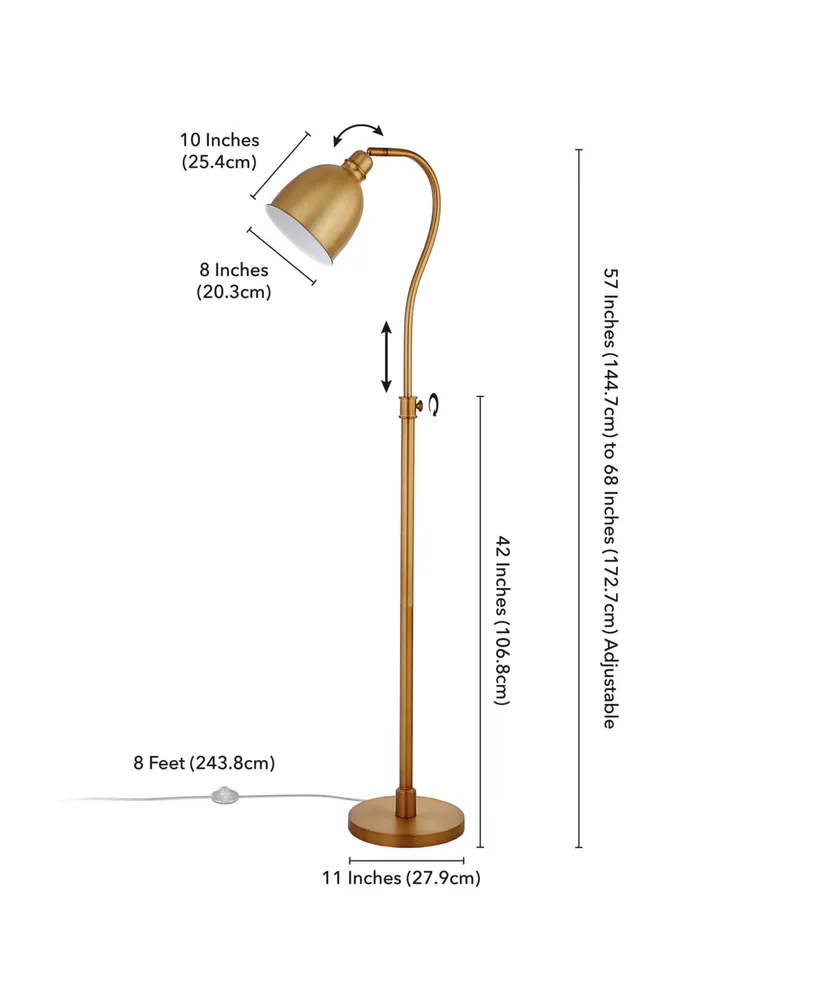 Hudson & Canal Vincent 68" Metal Shade Adjustable Arc Floor Lamp