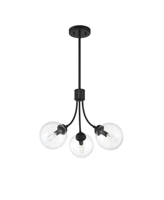 Trade Winds Lighting 3-Light Chandelier with Clear Glas Orb Shades