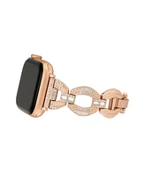 Anne Klein Women's Premium Crystal Round Link Bracelet designed for Apple Watch 42mm (Series 10) & 38/40/41mm - Rose Gold