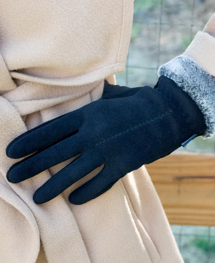 Isotoner Signature Women's Faux-Fur-Cuff Fleece Gloves