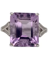 Pink Amethyst (7-1/4 ct. t.w.) & White Topaz (3/8 ct. t.w.) Statement Ring in Sterling Silver