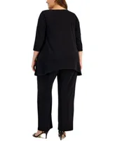 Jm Collection Plus Size 3 4 Sleeve Top Pants Created For Macys