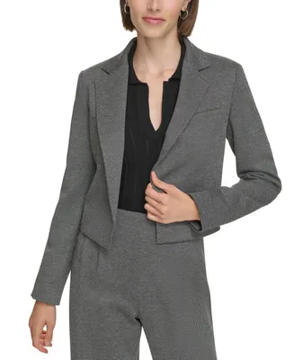 Calvin Klein Petite Cropped Open-Front Long-Sleeve Jacket