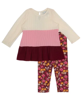 Rare Editions Baby Girls Top and Legging Outfit, 2 Piece Set