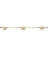 Audrey by Aurate Diamond Flower Link Bracelet (1/6 ct. t.w.) in Gold Vermeil, Created for Macy's