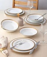 Noritake Charlotta Gold Set of 4 Salad Plates, Service For 4 - White and Gold