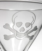 Rolf Glass Skull and Crossbones Martini Glass 10oz