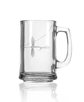 Rolf Glass Fly Fishing Beer Mug 15oz