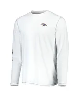 Men's Tommy Bahama White Baltimore Ravens Laces Out Billboard Long Sleeve T-shirt