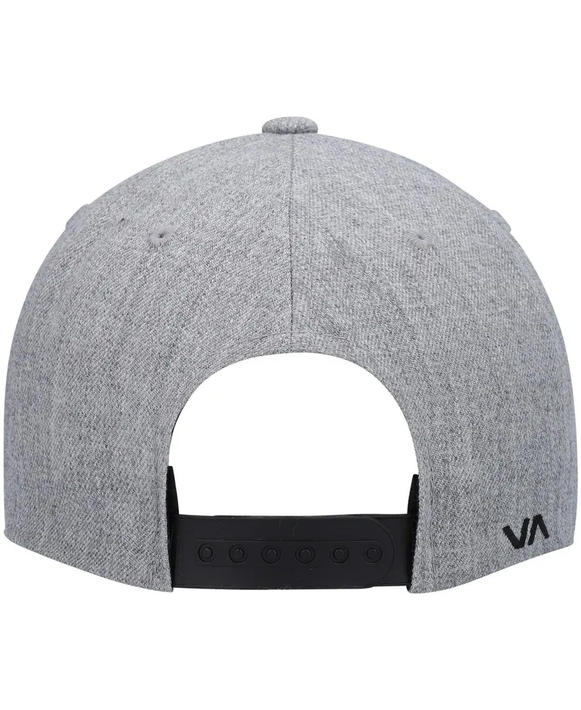 Big Boys and Girls Rvca Heathered Gray, Black Logo Twill Snapback Hat