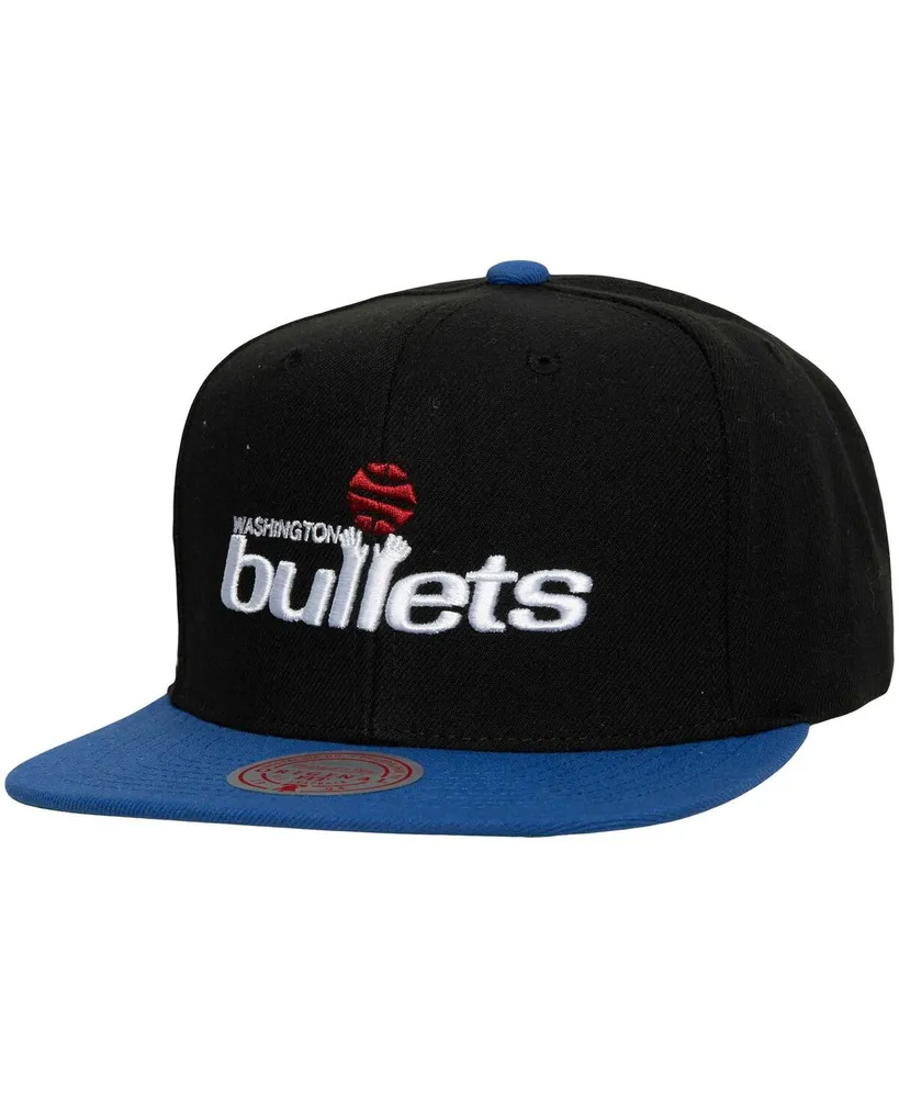 Men's Mitchell & Ness Black, Blue Washington Bullets Hardwood Classics Essentials 2.0 Snapback Hat