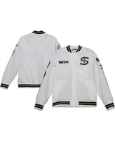 Men's Mitchell & Ness White Chicago Sox City Collection Satin Full-Snap Varsity Jacket